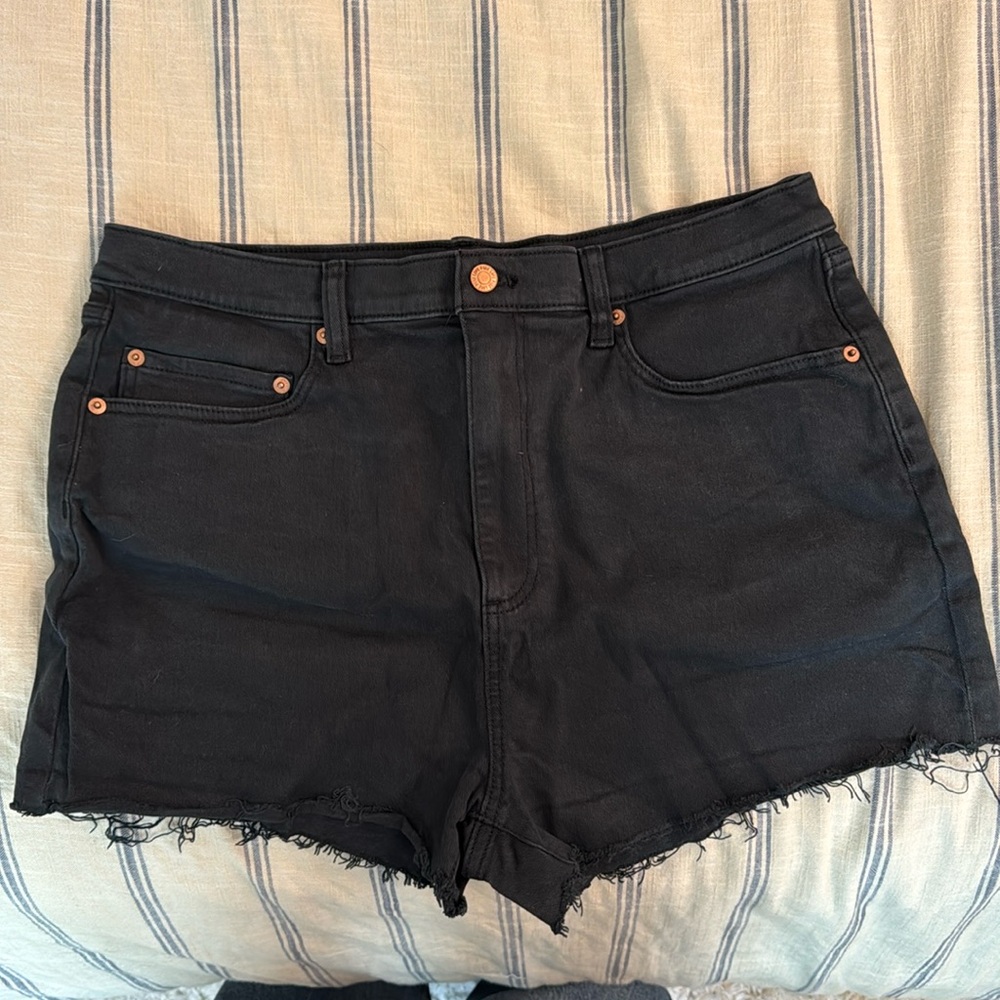 Black jeans shorts